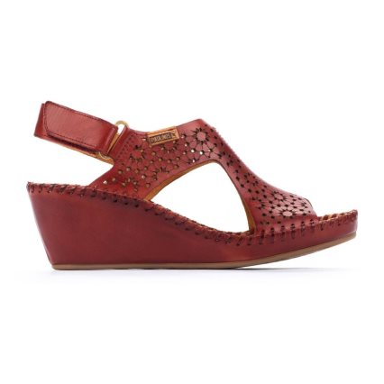 Women's Pikolinos MARGARITA Wedge Sandals Burgundy | NZ H5A0321